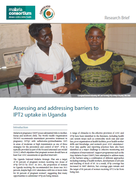 Assessing and addressing barriers to IPT2 uptake in Uganda - COMDIS ...